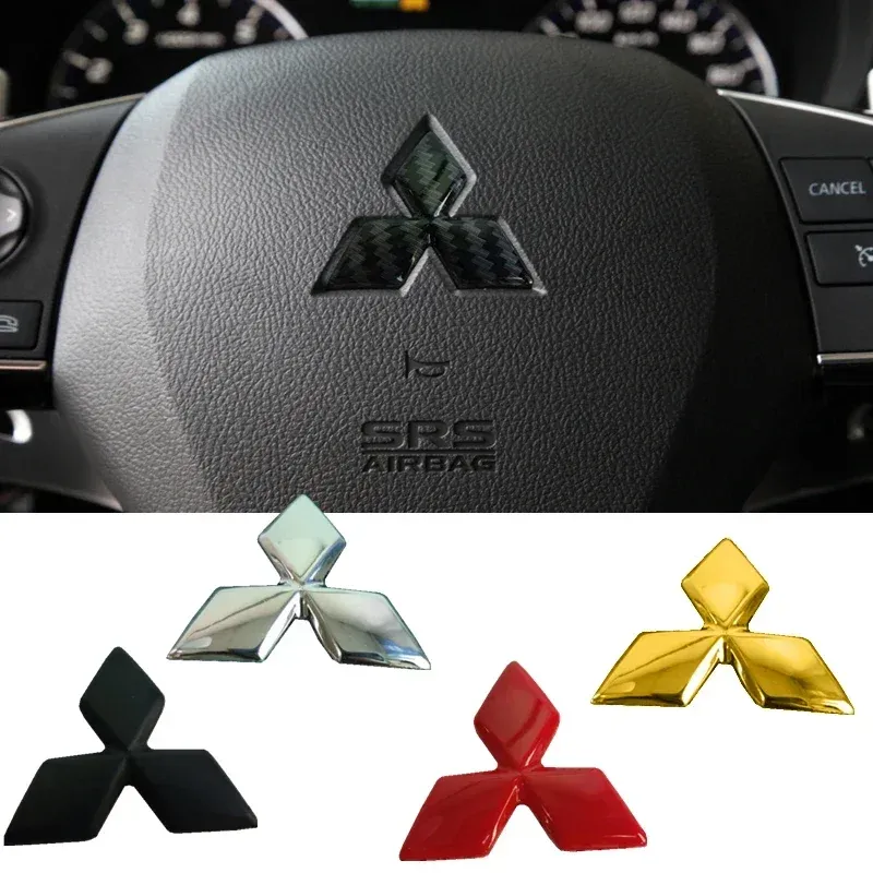 

ABS автомобильный руль, центральная наклейка, эмблема, значок для Mitsubishi ASX Ralliart Lancer Cordia Pajero Outlander Eclipse L200 EVO