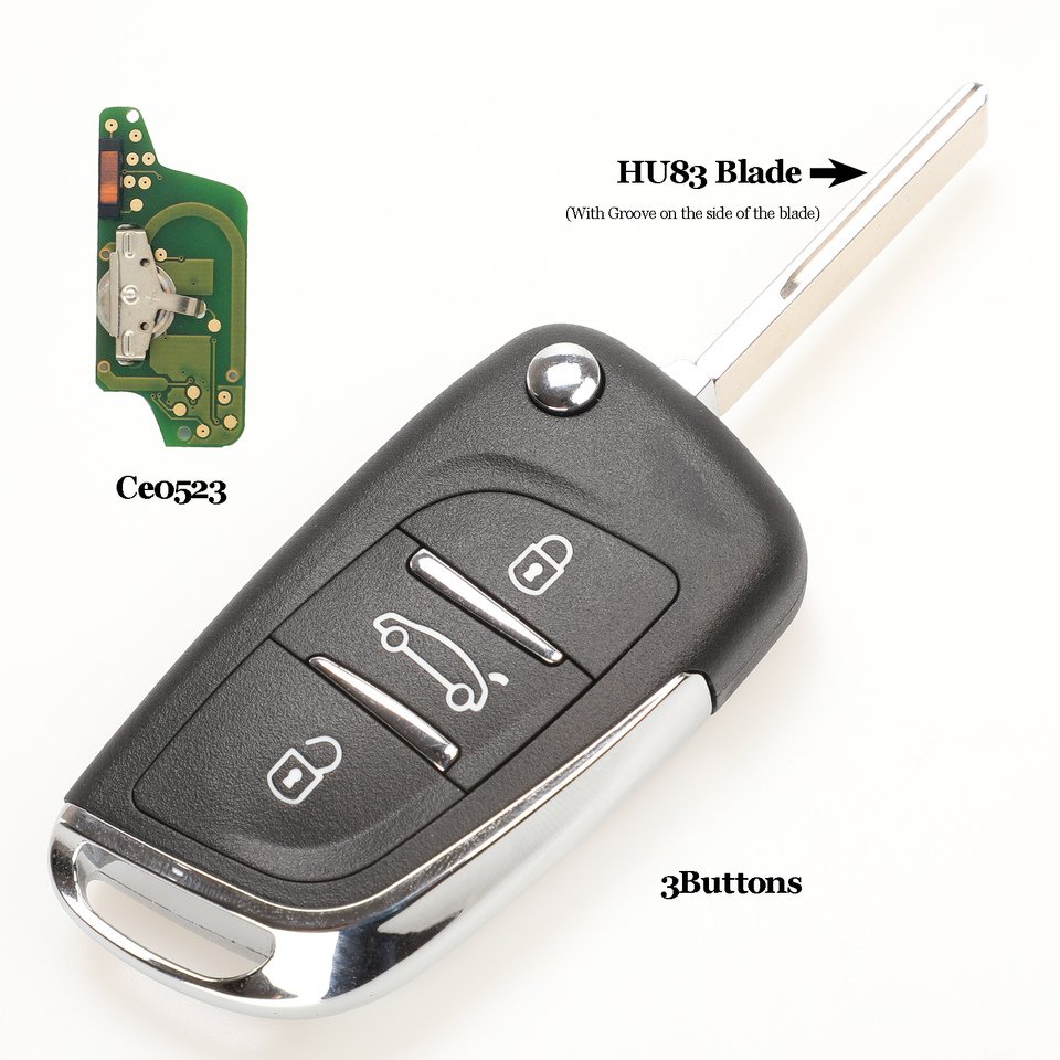 

Кнопочный ключ jingyuqin Ce0523 ASK/FSK 2/3 для Citroen C2 C3 C4 C5 433 МГц ID46