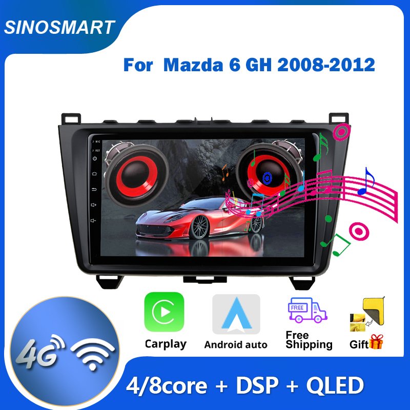 

SINOSMART для mazda 6 gh магнитола Android 2008-2012 Автомобильный GPS радио мультимедиа видео DSP поддержка 4G LTE Поддержка BOSE Soundsport Бесплатная аудио