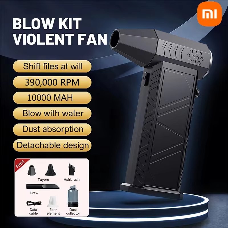 

Xiaomi Wireless 390000RPM Violent Turbofan Пылесос Мощный воздуходувка Type-C Зарядка Бесщеточный турбоструйный вентилятор для автомобиля