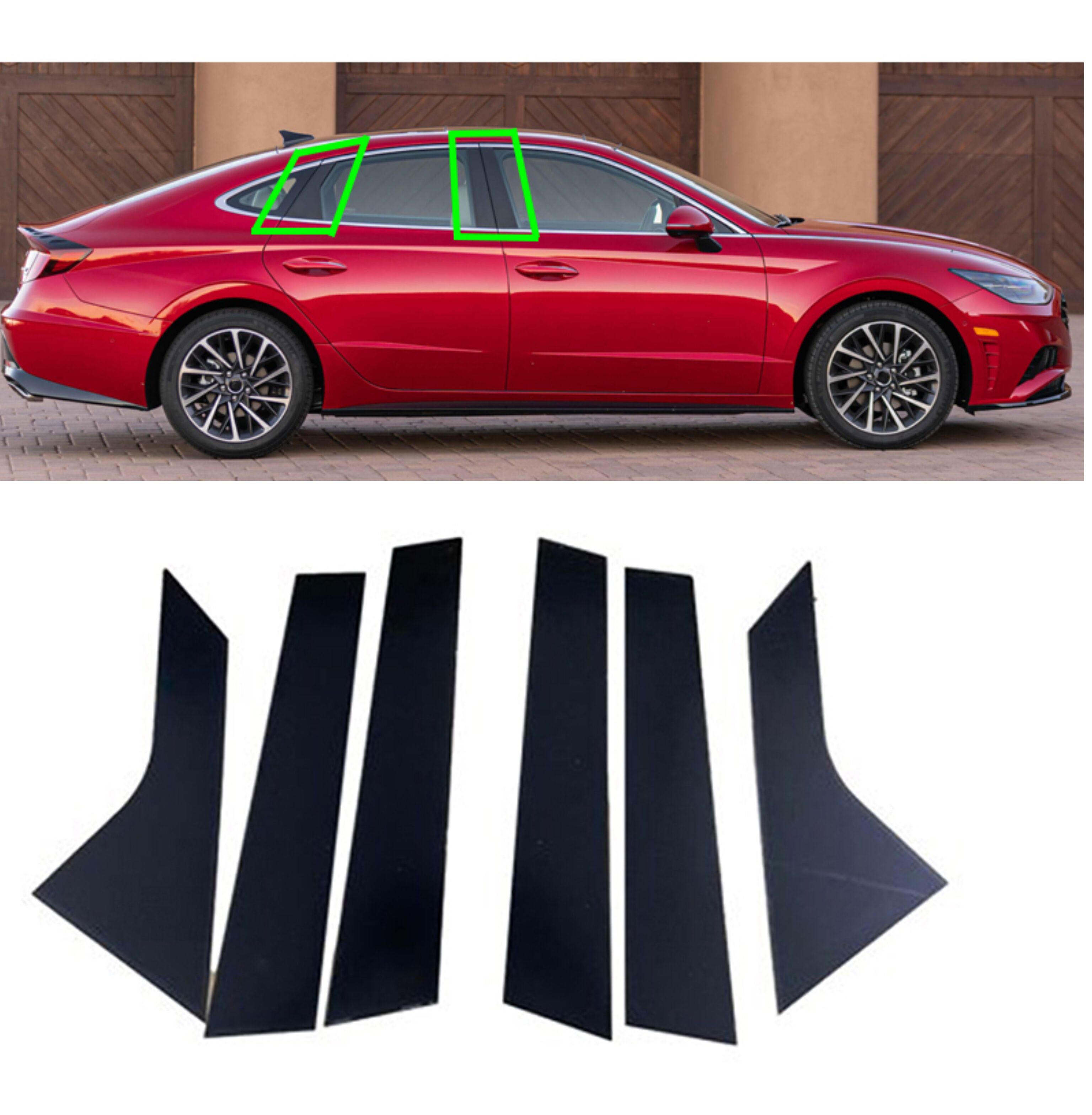

Для Hyundai Sonata 2020 2021 2022 6 шт. двери автомобиля, окна, полированные стойки, накладки, внешние аксессуары