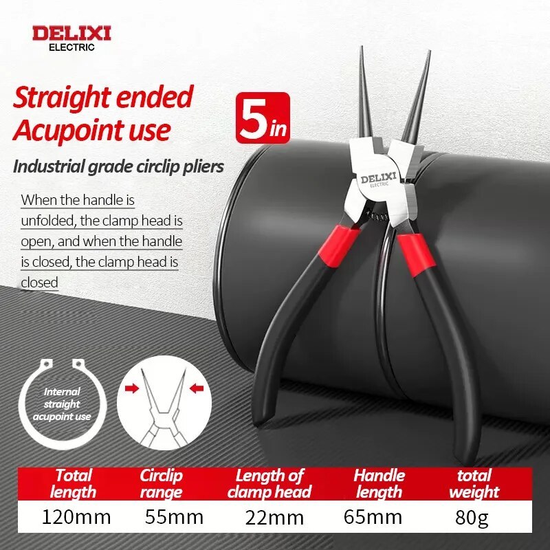 

DELIXI ELECTRIC Плоскогубцы для стопорных колец 5 дюймов