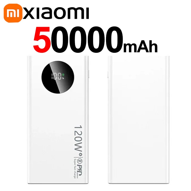 

Xiaomi 50000 мАч Power Bank 120 Вт Быстрая зарядка Портативное зарядное устройство большой емкости Moblie Powerbank для iPhone Samsung Huawei