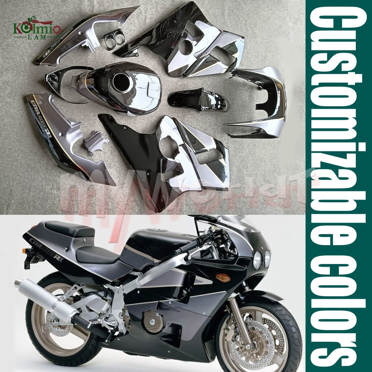 

Подходит для HONDA CBR400RR NC23 1988-1989, мотоциклетная оболочка, панель, комплект CBR400 NC 23 CBR 400 RR