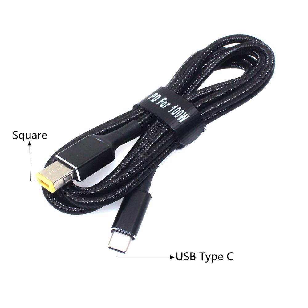 

1,8 м 100 Вт USB Type C к 5,5x2,5 мм штекер конвертер PD зарядное устройство кабель для Lenovo Thinkpad 20V 2.25A 3.25A 4.5A зарядное устройство для ноутбука