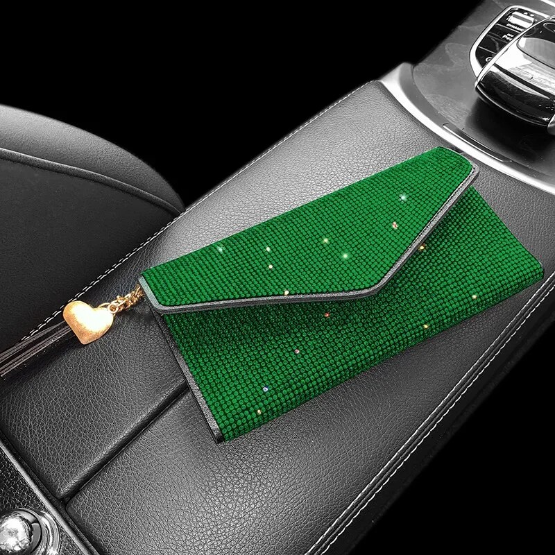 

Автомобильные аксессуары Bling Crystal, Автомобильный регистратор и страховочный держатель, ящик для перчаток для автомобиля, органайзер для документов, водительского удостоверения