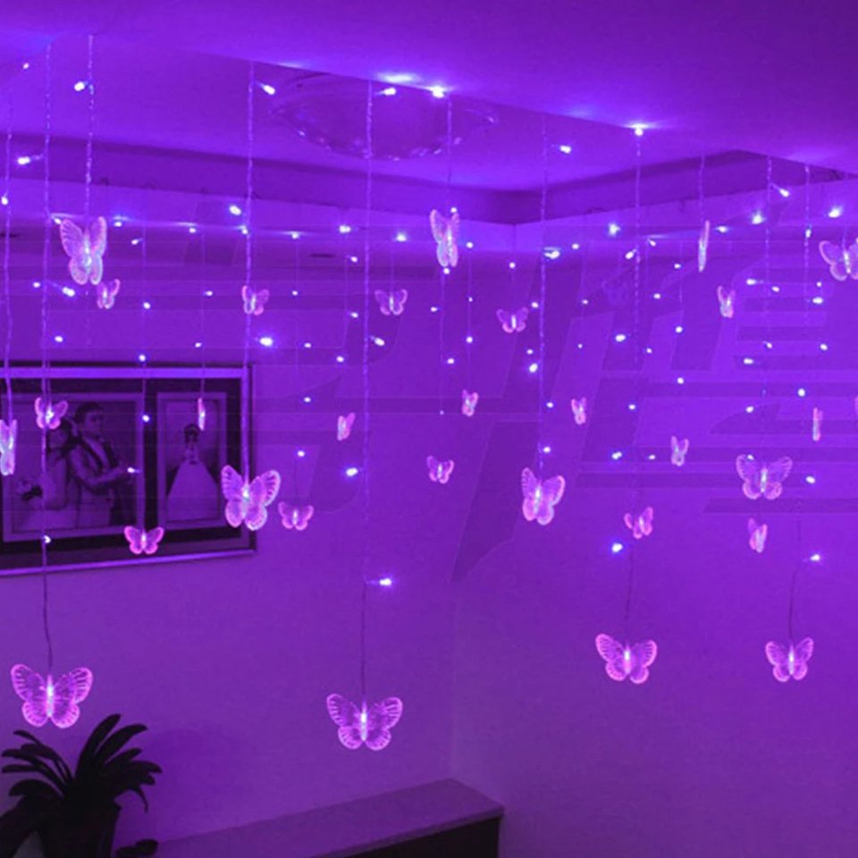 

LED Бабочка Сосулька Гирлянда 3.5М Фиолетовый