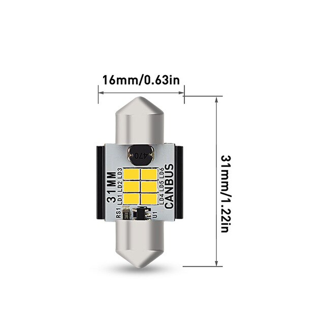 

Светодиодсветодиодный лампы AUXITO C10W C5W, 2 шт., Canbus, 31 мм, 36 мм, 41 мм