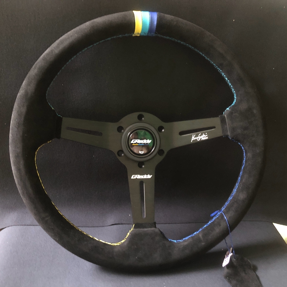 

Дрейф JDM Classic 14-дюймовое рулевое колесо Greddy, Гоночное гоночное рулевое колесо Volantes из замши для VW BMW Toyota Nissan