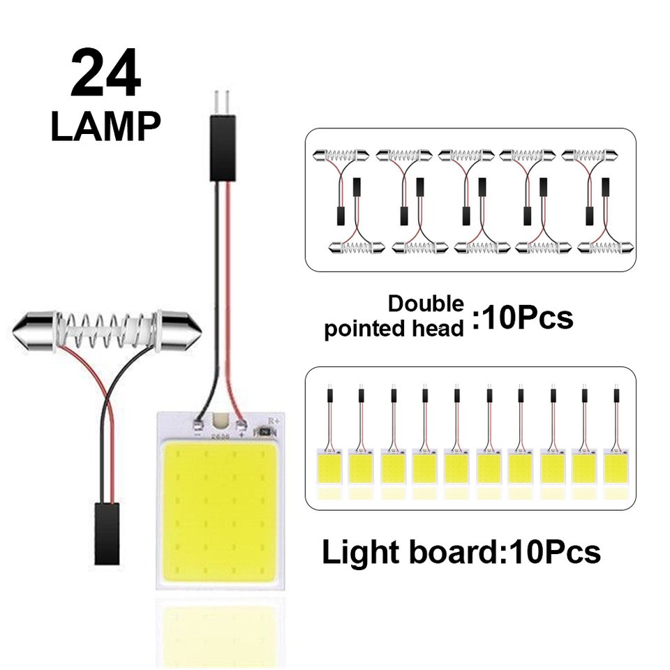 

10 шт., Автомобильные светодиодные лампы 18/24/36/48 SMD T10 BA9s 12 В COB