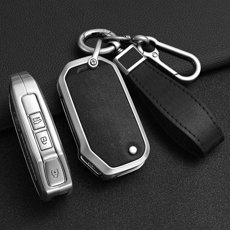 

Чехол из цинкового сплава + кожаный чехол для ключей от автомобиля KIA Ceed 2023 CD Forte 2018 2019 2021 Cerato 2019 K3 Gt Seltos Sportage 2020 Sorento