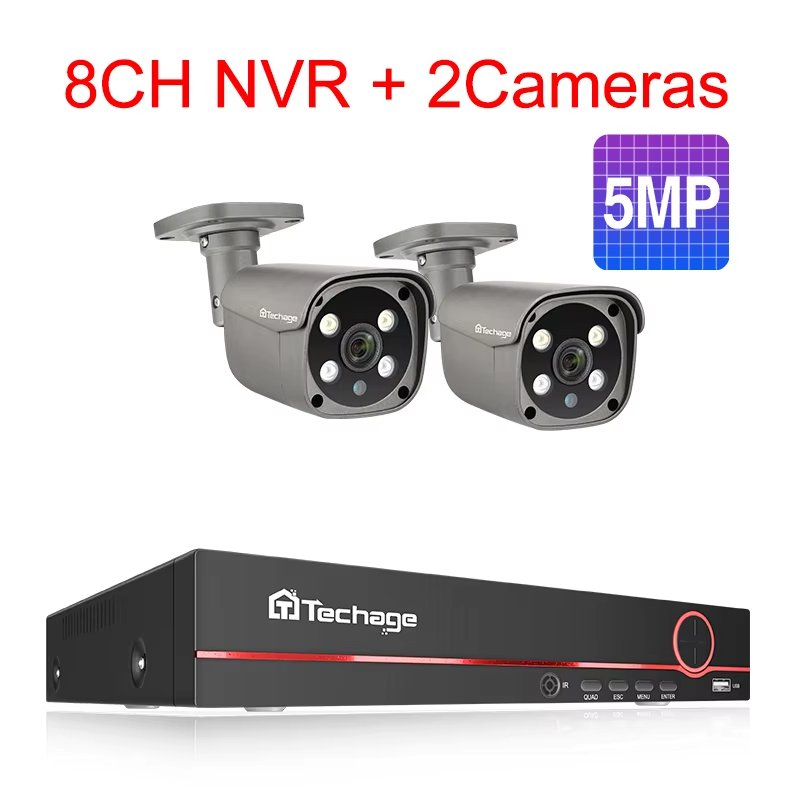 

8-канальная 8-мегапиксельная 5-мегапиксельная 4K POE камера цветная ночная двусторонняя аудиосистема Smart AI Face CCTV видеонаб