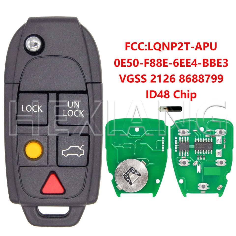

HE LQNP2T-APU ID48Chip 315/433 МГц откидной автомобильный ключ дистанционного управления для Volvo C30 S40 V50 S60 S70 V70 XC70 S80 2004-2015