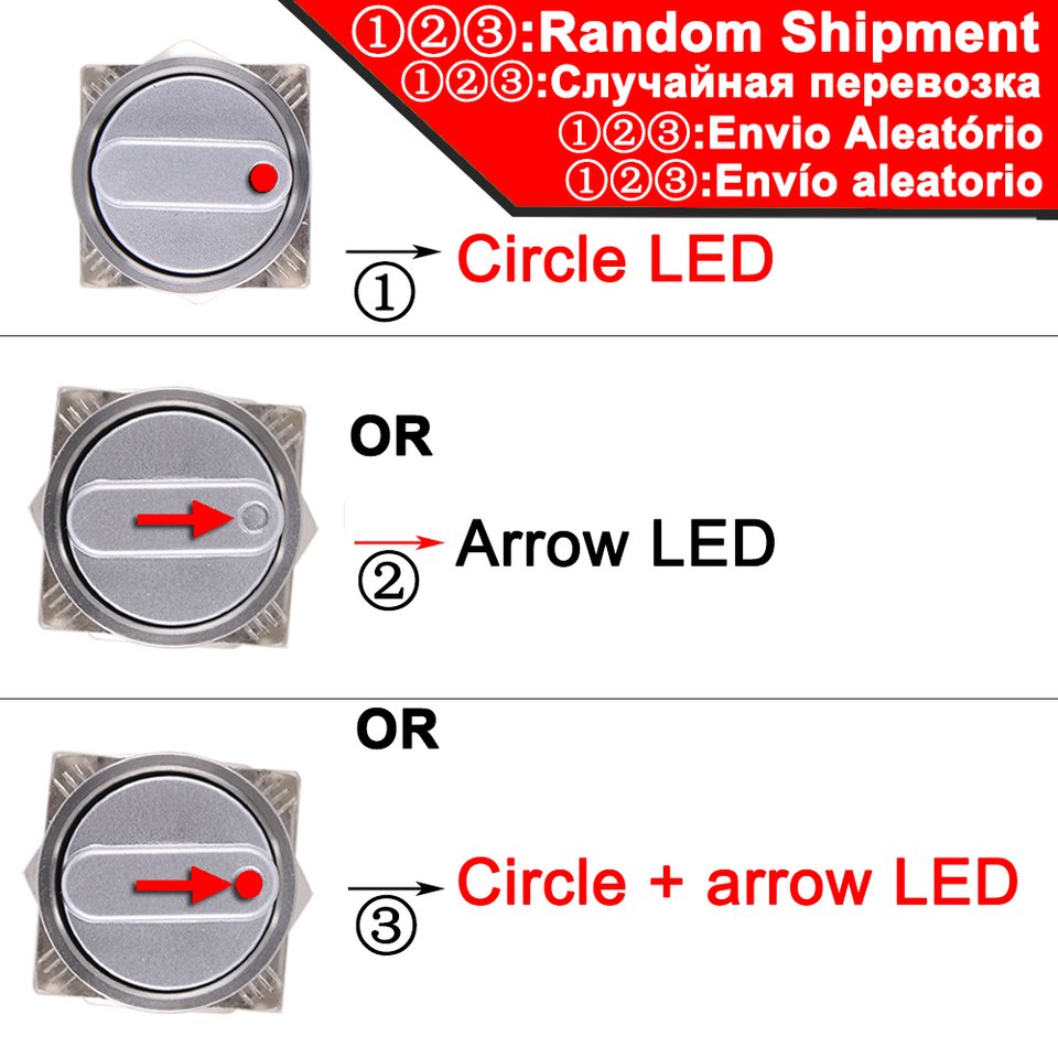 

Rotary switch DIANQI 16mm brass SPDT 1NO1NC/2NO2NC momentary reset 12V