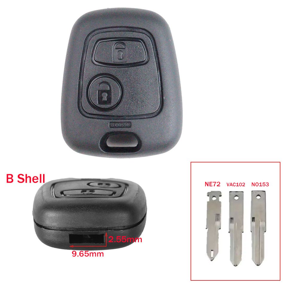 

2-кнопочный автомобильный брелок для Peugeot 206 207 306 307 408 607 107 для Citroen C1 C2 C3 C4 Xsara Picasso Saxo
