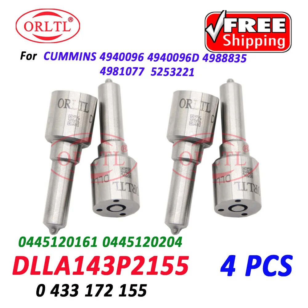 

ORLTL 0 433 172 155 DLLA143P2155 Форсунка дизельного двигателя DLLA 143P2155 для 0445120161 0445120204 4940096 4940096D 4988835