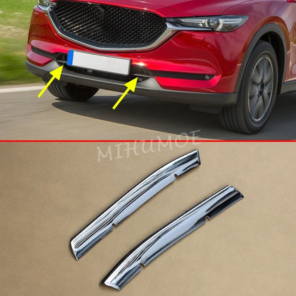 

Для Mazda CX-5 KF 2 шт. хромированная нижняя решетка, накладки на решетку, полоски 2017-2021, аксессуары для украшения автомобиля