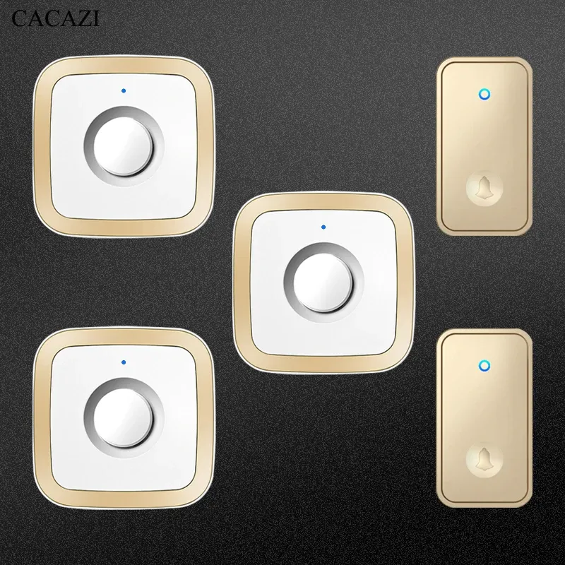

Беспроводной дверной звонок CACAZI белый и золотой