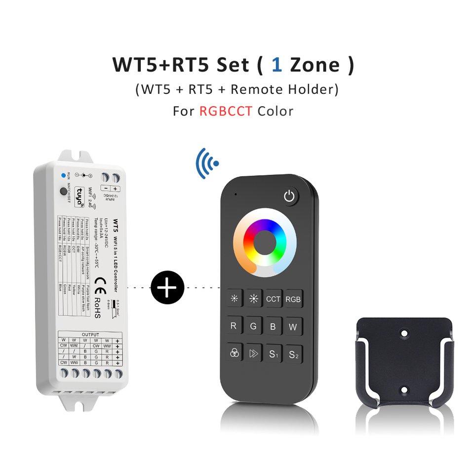 

WeeTisa RGB контроллер светодиодной ленты 5 в 1 12В 24В