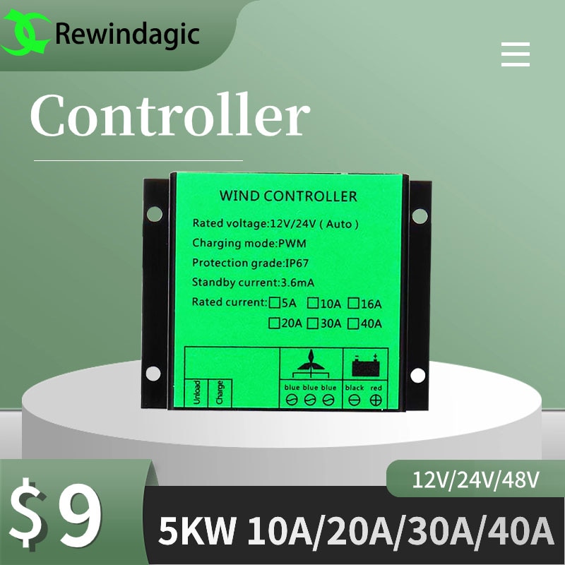 

Rewindagic PWM Контроллер заряда ветряной турбины 10A 20A 30A 40A 12В 24В 48В