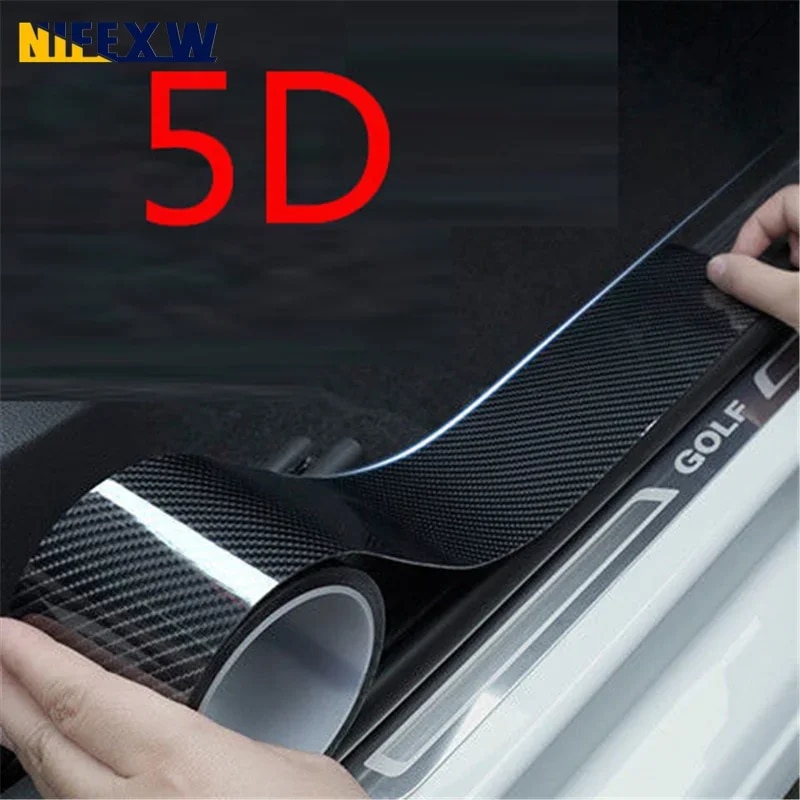 

5D Наклейки На Край Двери Автомобиля Из Углеродного Волокна, Защитная Пленка От Царапин, Защита Бампера, Полоса