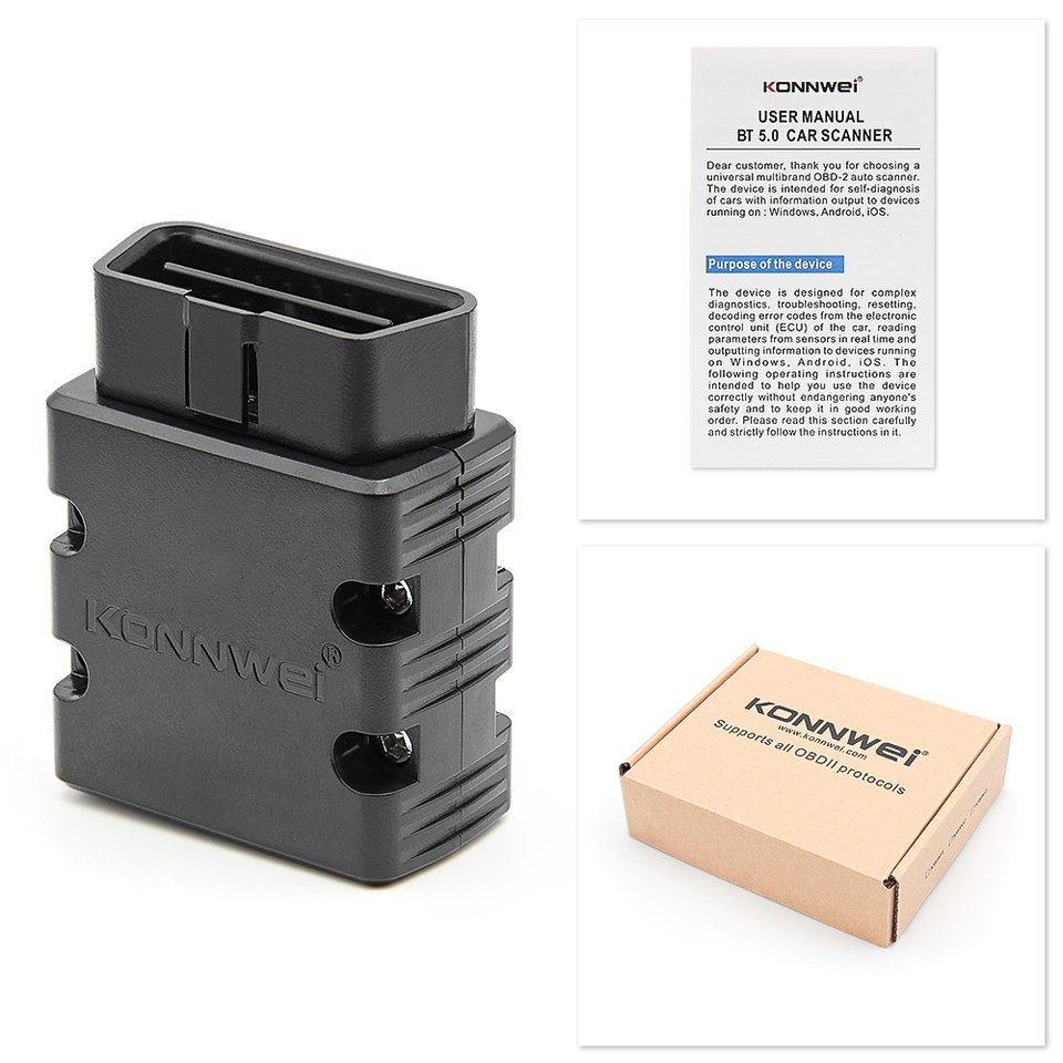 

KONNWEI KW902 OBD2 Диагностический Сканер V1.5 Bluetooth 5.0 Считыватель Кодов Для Android iOS Совместим Со Всеми Автомобилям...