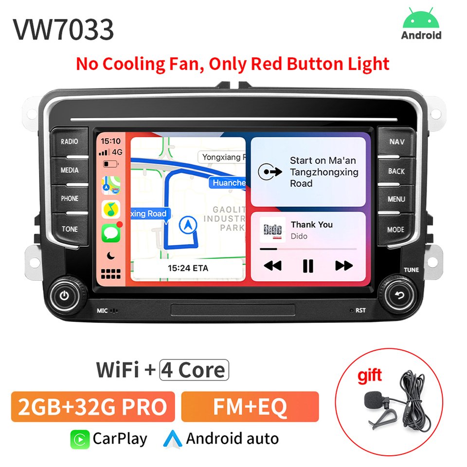

Автомагнитола 7-дюймовая на Android для Volkswagen VW Passat, Golf, Tiguan, Touran, Polo, Skoda, Seat, мультимедийный плеер с GPS-навигацией