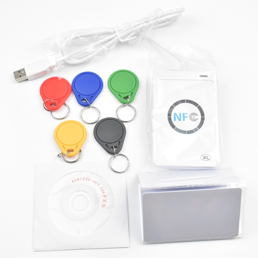 

NFC-считыватель ACR122u, записывающее, 13,56 МГц, RFID-Дубликатор, копировальный аппарат + 5 UID-карт + 5 UID-тегов + SDK + M-ifare, копировальное программное обеспечение