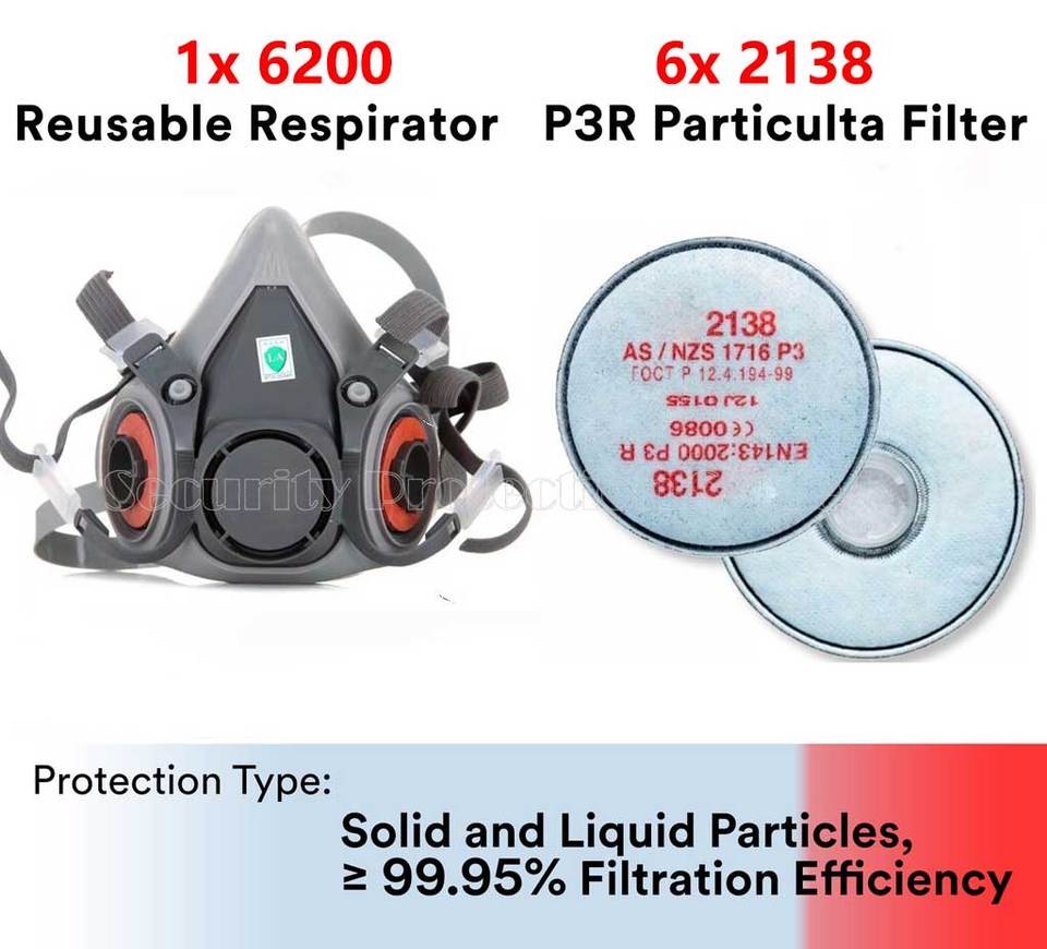 

Респиратор 3M 6200 с фильтрами 2135/2138
