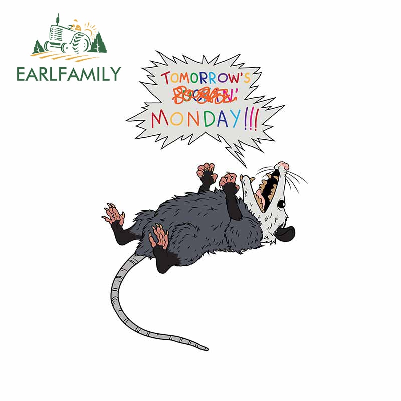 

EARLFAMILY, 13 см x 9,2 см, фотообои для paymist Opossum, забавные наклейки для автомобиля, кондиционера, холодильника, водонепроницаемый Декор RV