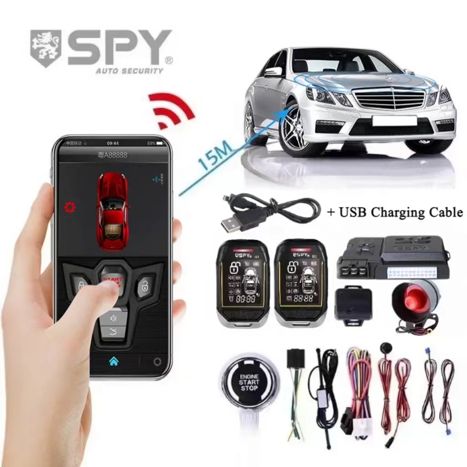 

SPY Универсальная 2-сторонняя автомобильная сигнализация, автомобильный дистанционный модуль запуска бесключевого доступа, комплект Bluetooth PKE APP, удаленный запуск двигателя
