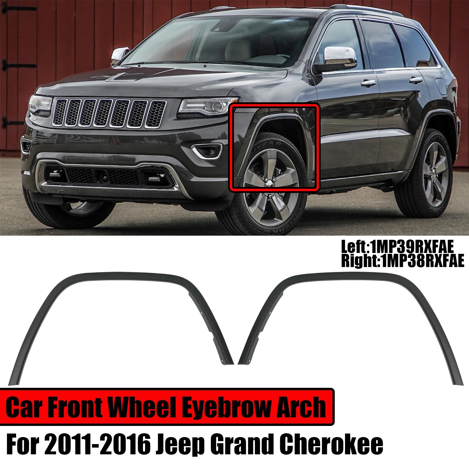 

Для Jeep Grand Cherokee 2011-2016, переднее колесо, арка, молдинг, Накладка для бровей, 1MP39RXFAE 1MP38RXFAE, Сменные аксессуары