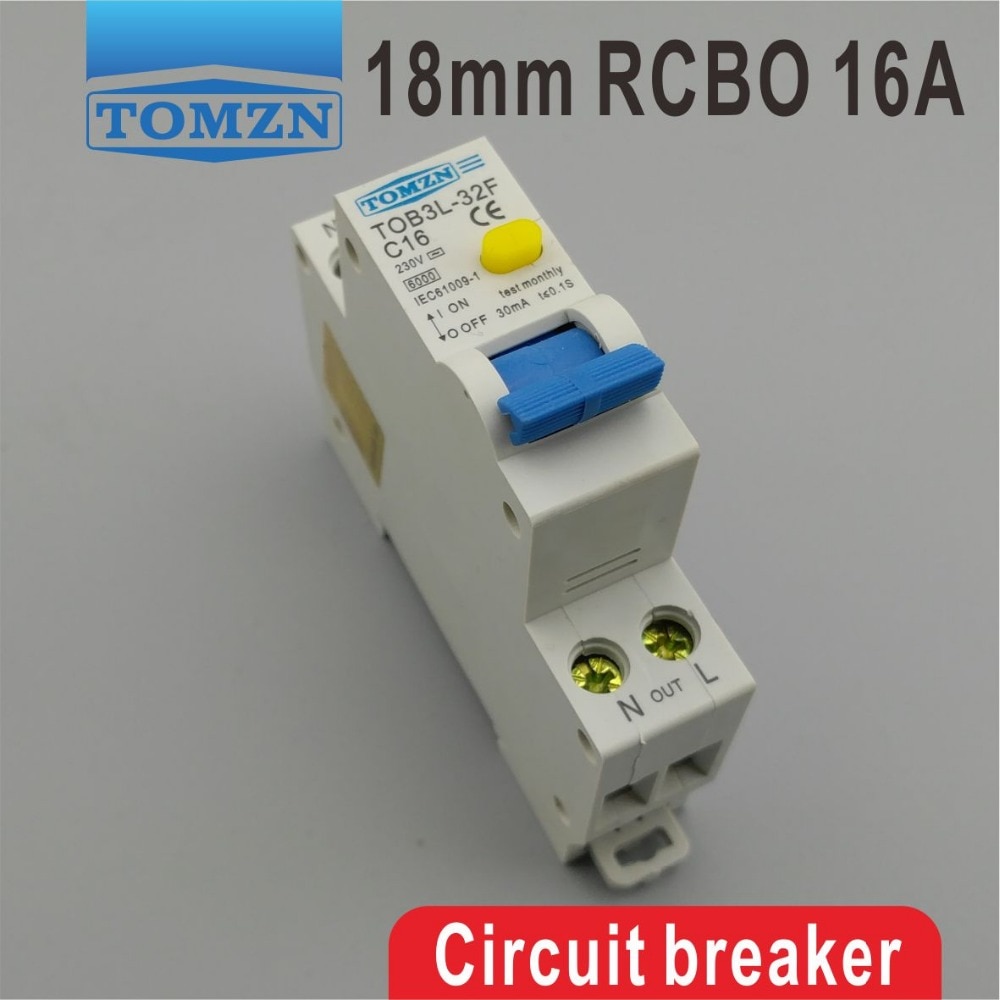 

Автоматический выключатель TOMZN TOB3L-32F 16A 1P+N 6KA