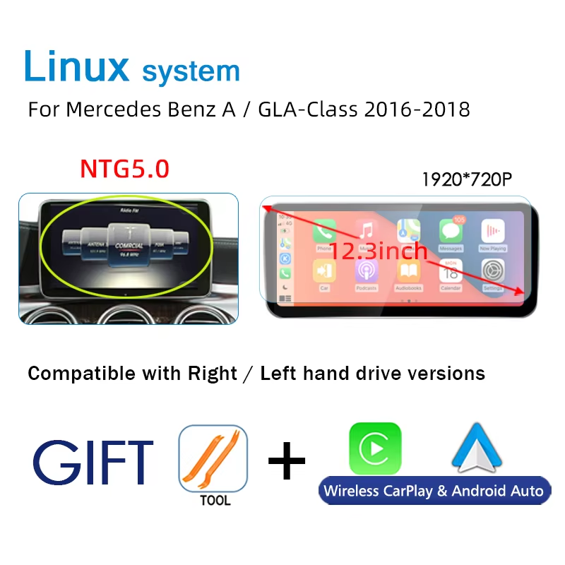 

Linux Carplay Android Auto сенсорный экран для Mercedes Benz C GLC V A GLA CLA Class W176 X156 C117 W205 C253 W446 Автомобильный радиоприемник BT GPS