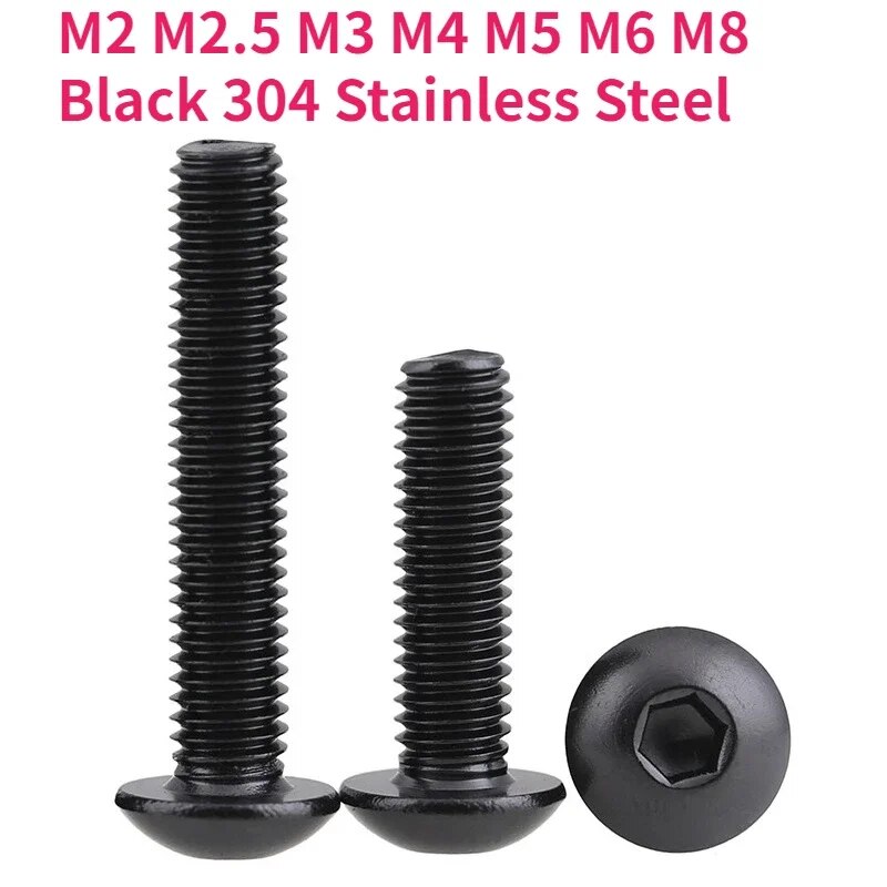 

Нержавеющие винты M2-M8 шестигранные черные