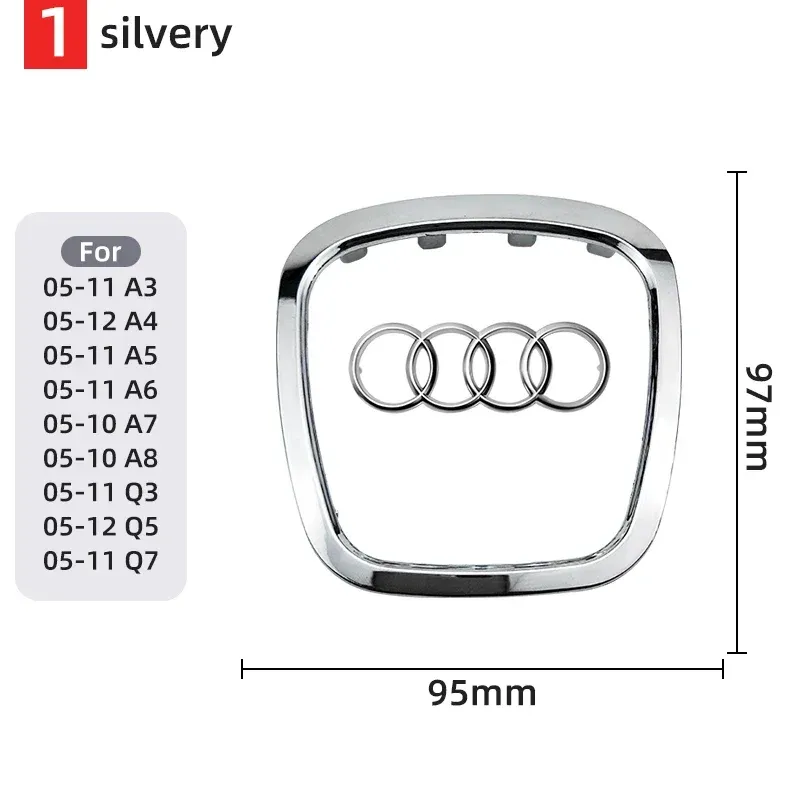 

Для Audi A3 A4 B8 8P B9 8V A5 A6 C7 A7 Q3 Q5 Q7 Автомобильный логотип на руле, яркая рамка, полоса, гальваническая наклейка с логотипом автомобиля