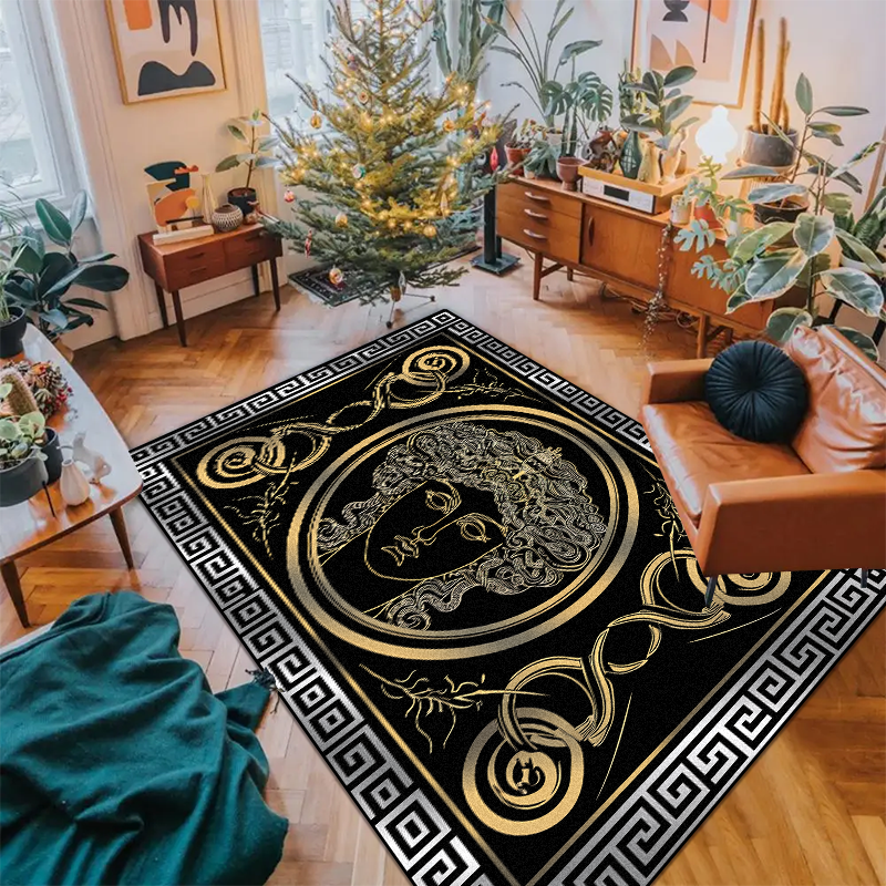 

Черно-белый ковер для гостиной