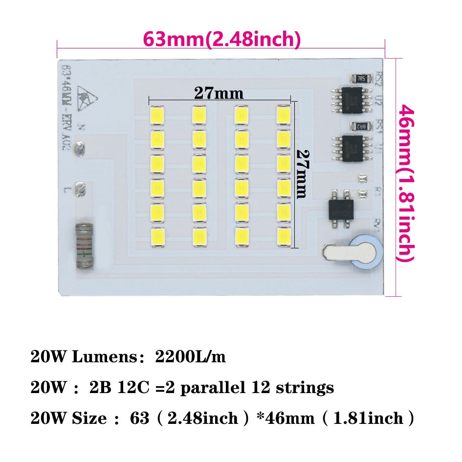 

Светодиодный чип SMD2835 200Вт Coolwhite