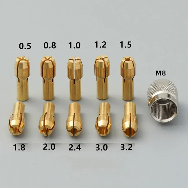 

Латунный цанговый патрон для Dremel 0,5-3,2 мм, набор из 11 шт.