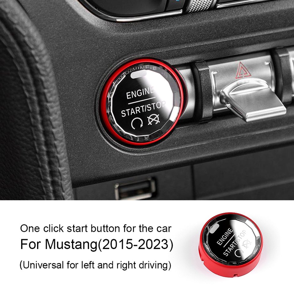 

Для Ford Mustang 2015 2016 2017 2018 2019 2020 2021 2022 2023, переключатель из хрустального АБС-пластика, кнопка запуска двигателя автомобиля, замена крышки зажигания