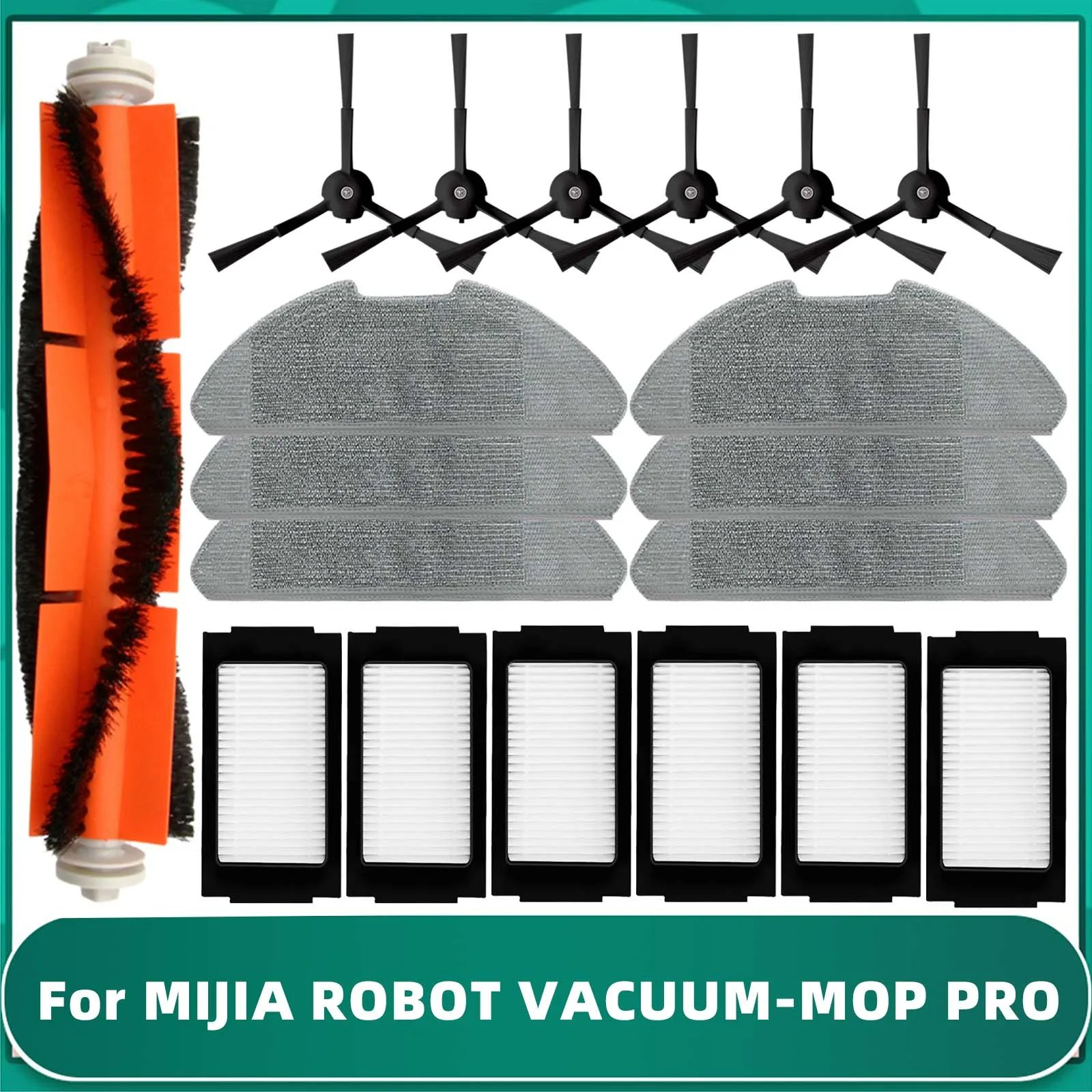 

Подходит для пылесоса Xiaomi Mijia Mop Pro MJSTS1 / MJSTS 2 Запчасти Главная боковая щетка Фильтр Гепа Моющие тряпки Замена