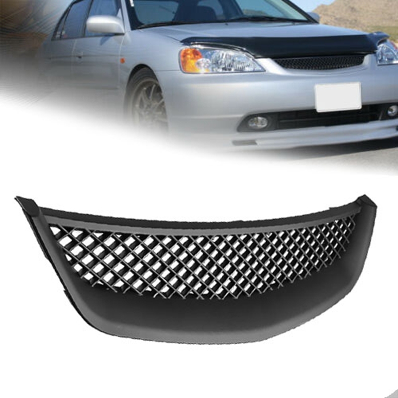 

Черная сетка ABS передняя решетка радиатора для Honda Civic JDM Тип R 2001-2003