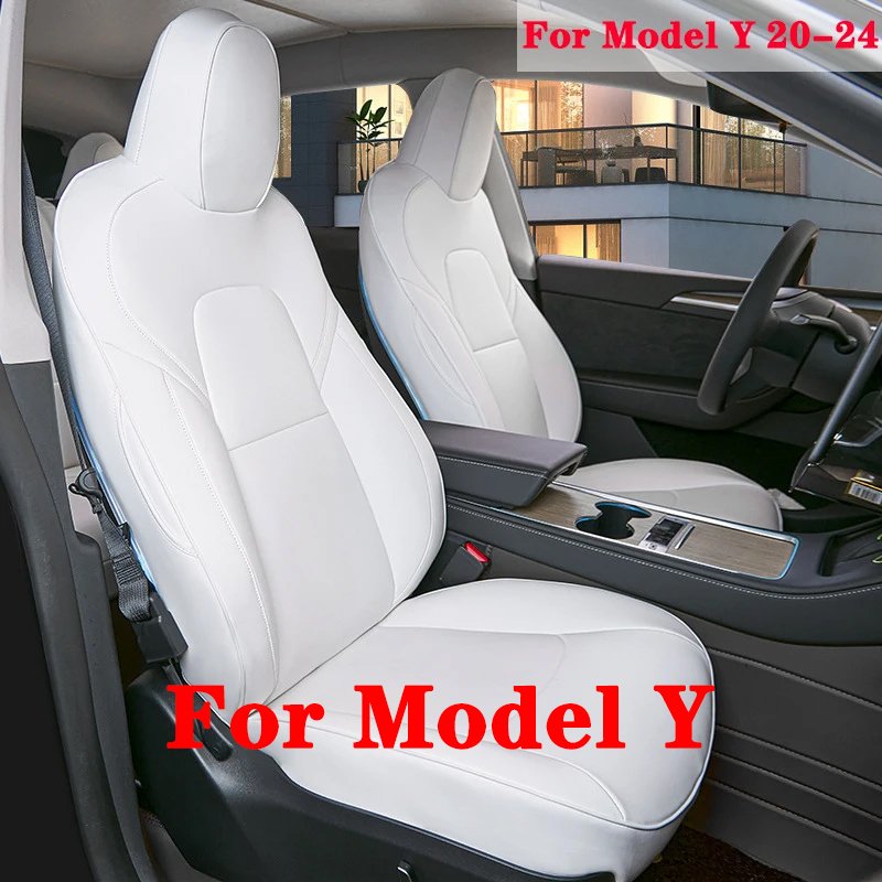 

Полный комплект чехлов на сиденья для Tesla Model Y 2020-2024 Model 3 2020-2023, кожаный чехол на автомобильное сиденье, замена защитной подушки сиденья