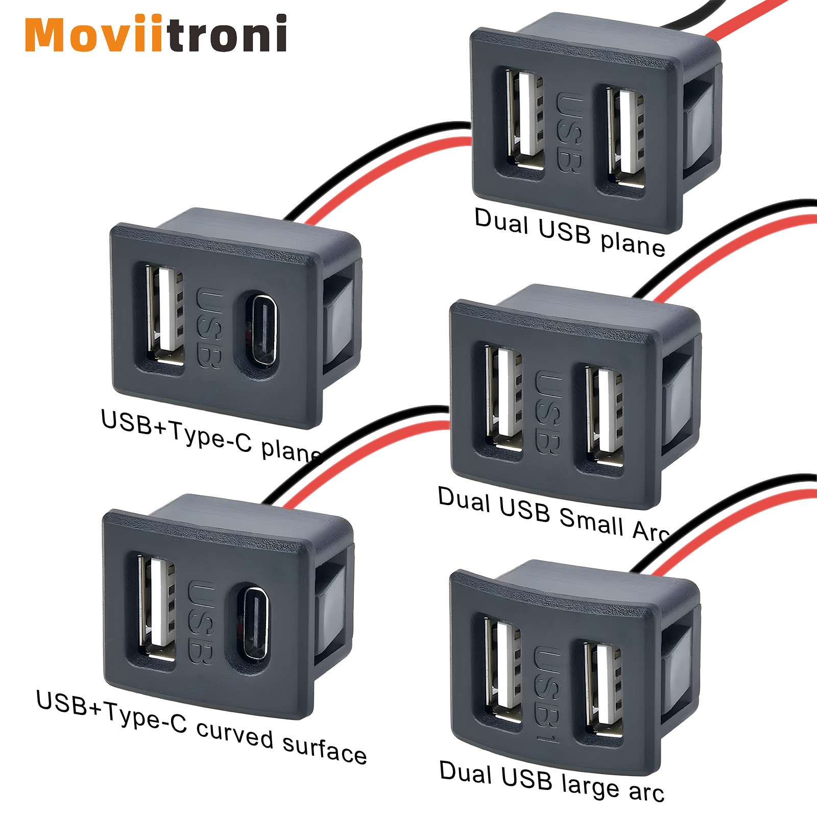 

Двухслойная USB розетка Moviitroni usb-p