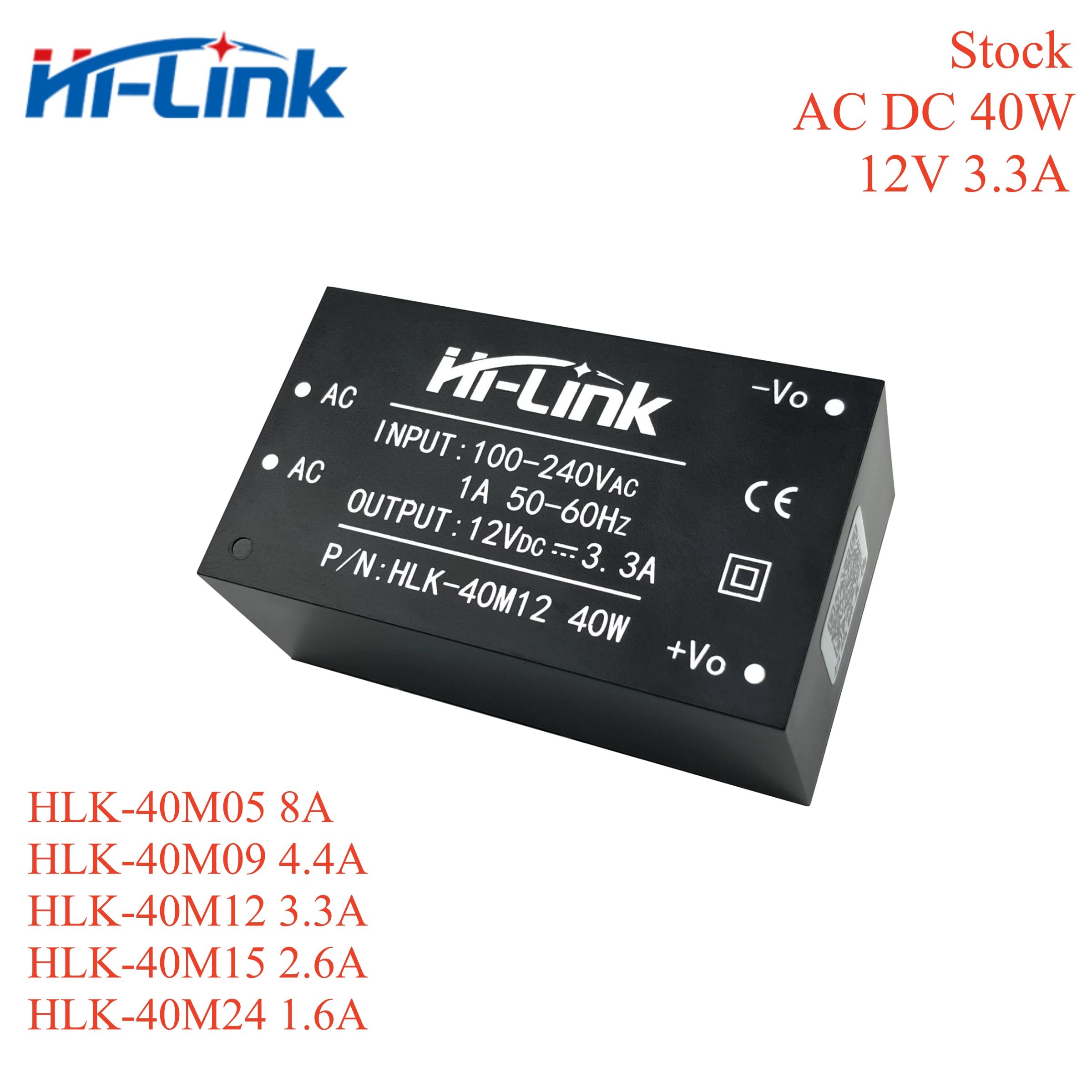 

AC DC 40W HLK-40M05 40M15 40M12 40M09 40M24 от 220 В до 9 В/12 В/15 В/24 В А, модуль питания, стандарт CE FCC
