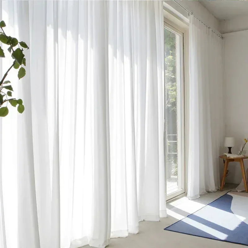 

Шифоновые шторы JCyh Rainbow Decor белые просвечивающиеся