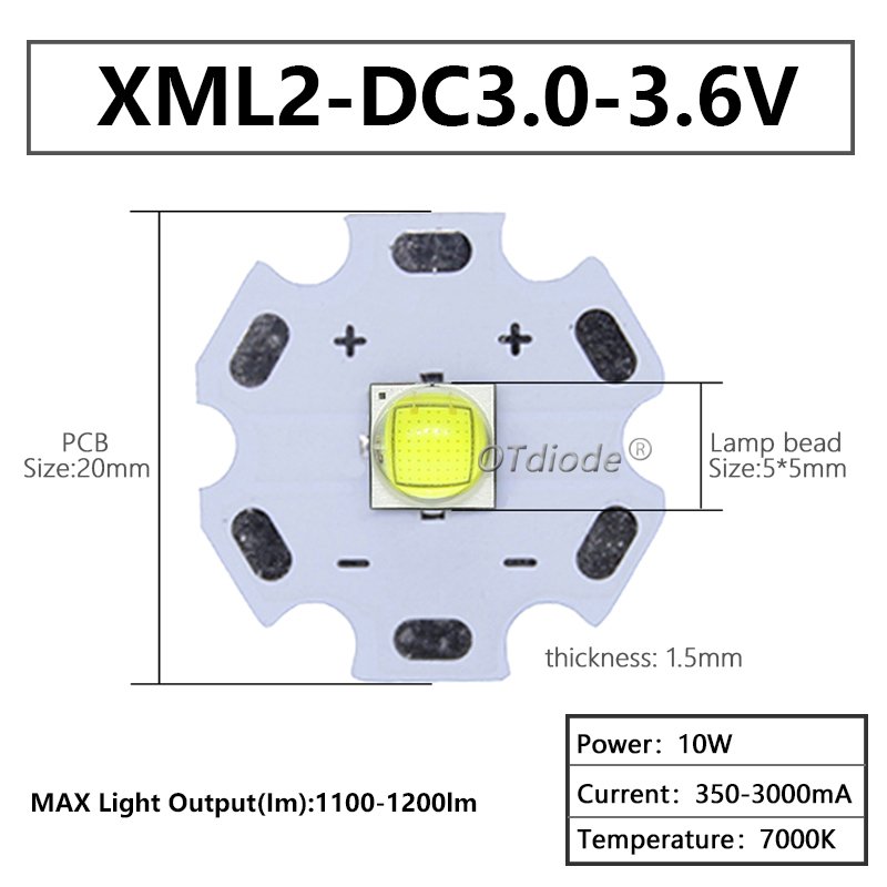 

Светодиодный фонарь OTdiode COB XHP70 10W