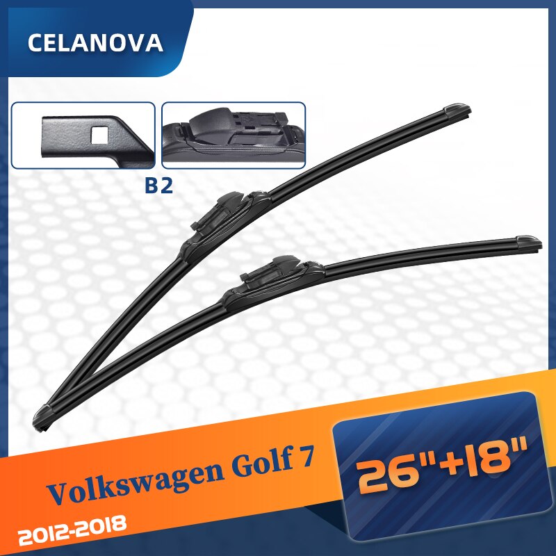 

Щетка стеклоочистителя для Volkswagen VW Golf 7 2012-2018 2013 2014 2015 2016 2017, бескаркасные резиновые стеклоочистители 26 "+ 18"