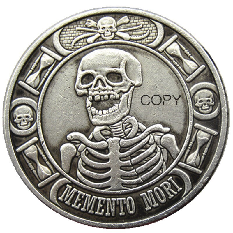 

Серебряные копии монет HB(128) Hobo Morgan Dollar Skull Zombie Zkeleton