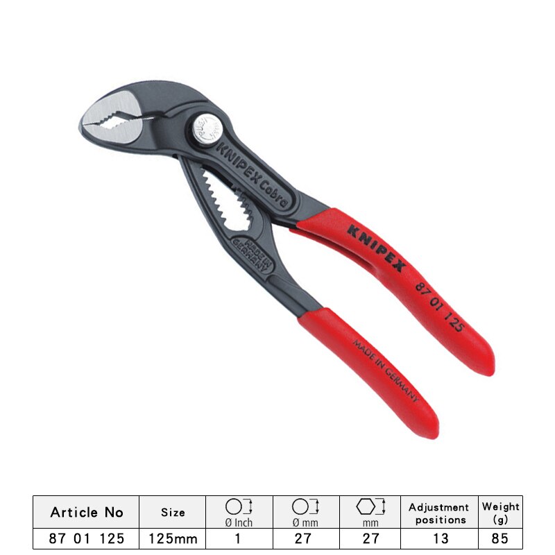 

KNIPEX Tools Плоскогубцы Cobra с быстрой регулировкой № 8701
